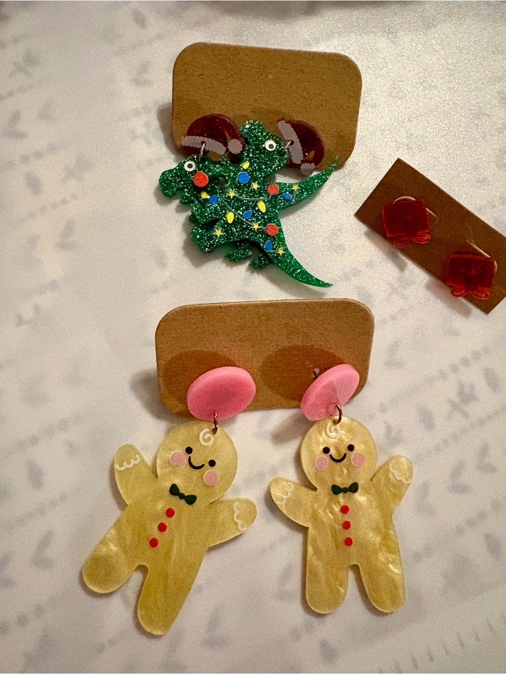 82- 3 pairs Christmas themed earrings